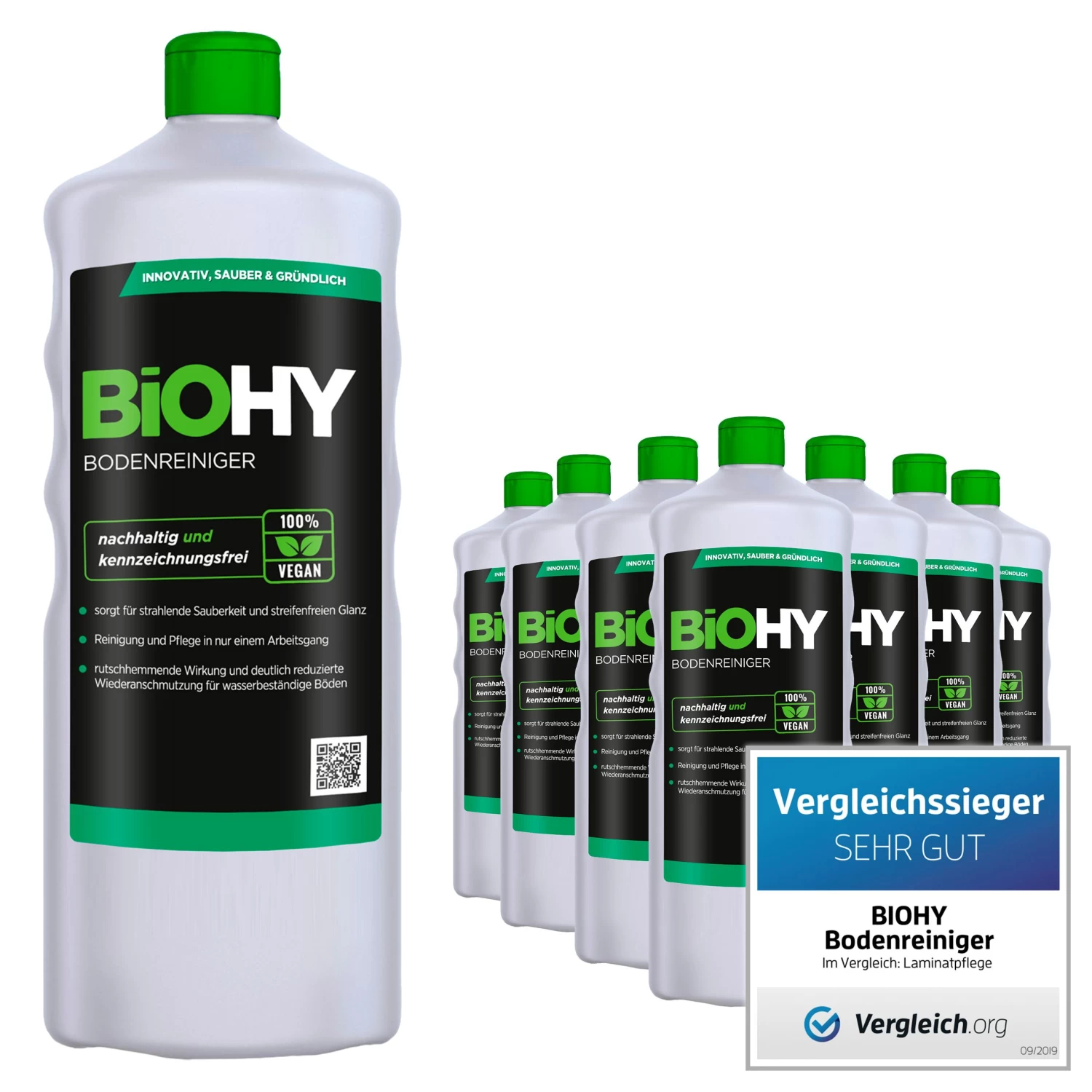 BiOHY Bodenreiniger (9x1l Flasche) | Konzentrat Für Alle Reinigungsgeräte Und Alle Hartböden | Angenehmer Geruch Und Streifenfreie Reinigung 1 BiOHY Bodenreiniger (9x1l Flasche) | Konzentrat Für Alle Reinigungsgeräte Und Alle Hartböden | Angenehmer Geruch Und Streifenfreie Reinigung