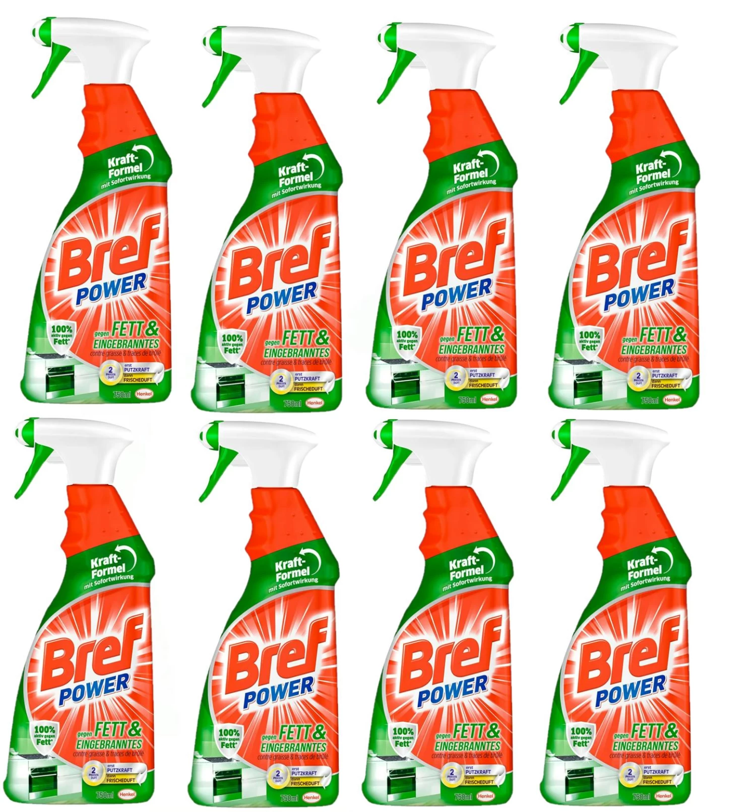 Bref Power Fett Eingebranntes Fettlöser Küchen Reiniger 4x750 Ml Sprühflasche 2 Bref Power Fett Eingebranntes Fettlöser Küchen Reiniger 4x750 Ml Sprühflasche – Bild 2