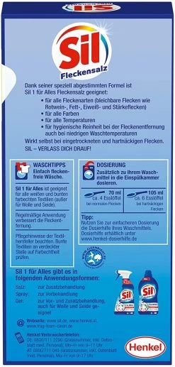 Sil 1 Für Alles Fleckensalz Fleckenentferner 500 G Reiniger Reinigungsmittel -Bestes Waschmittel Geschäft ecefbf7a 6c20 448f 9541 b58f3b79933d